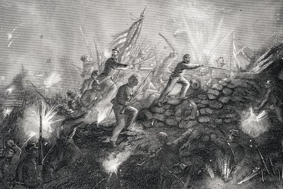 Attack on Fort Wagner, Morris Island, South Carolina by Thomas Nast